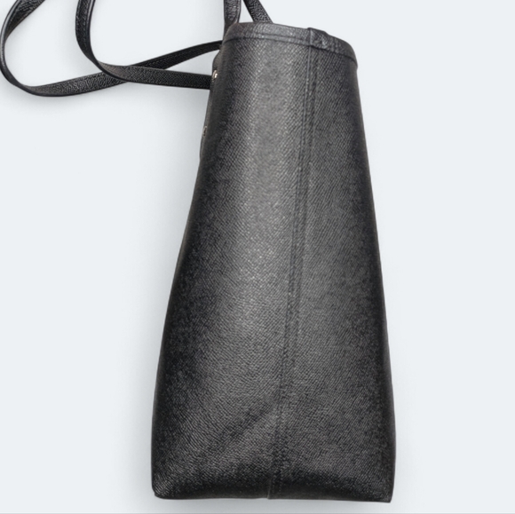 Coach City Tote Wild Plaid Black & Cream Coated Canvas Handbag Reversible Purse - Picture 10 of 16